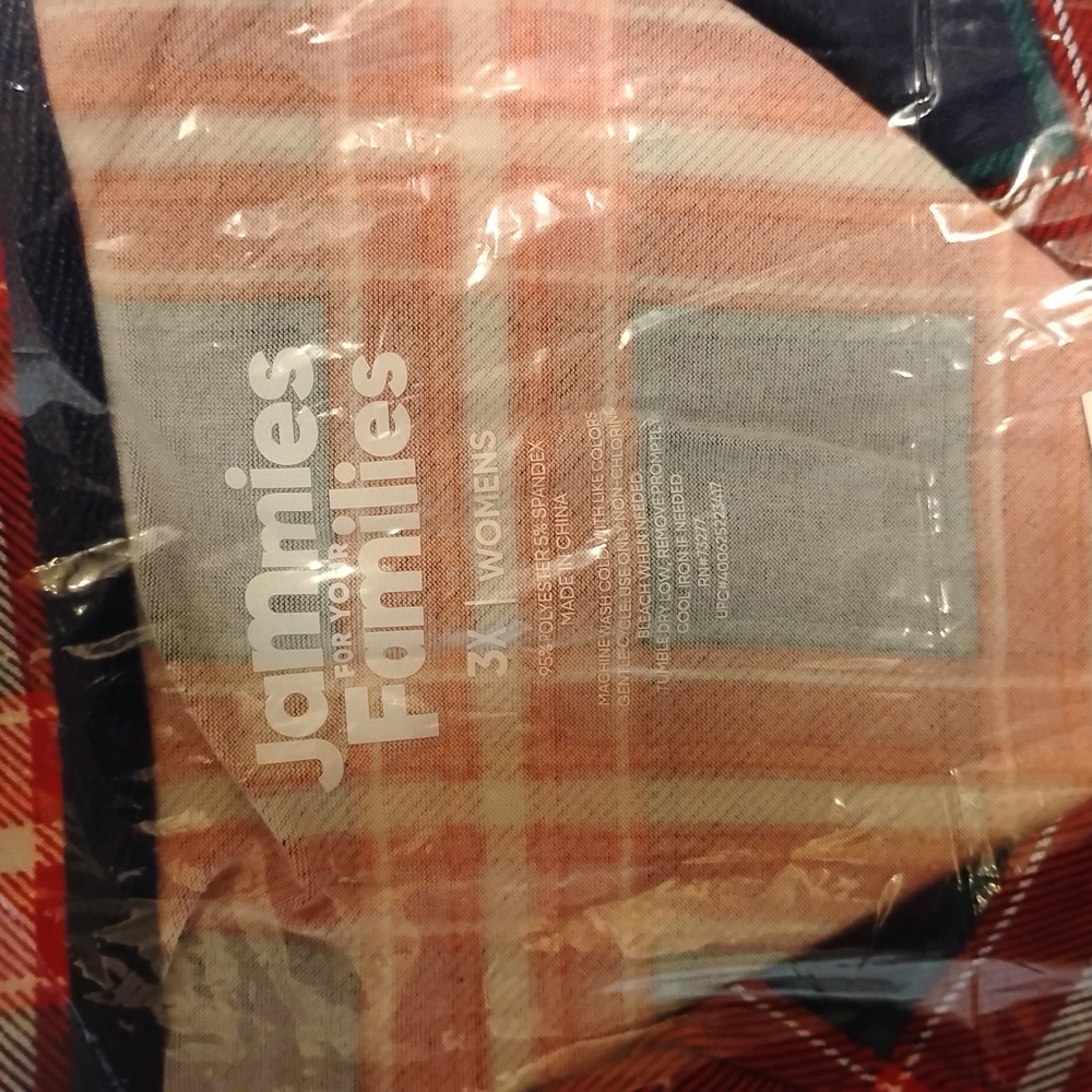 SEALED ~ Jammies For Your Families Tolli Tartan Plaid Pajama Set - 3X - Picture 5 of 6